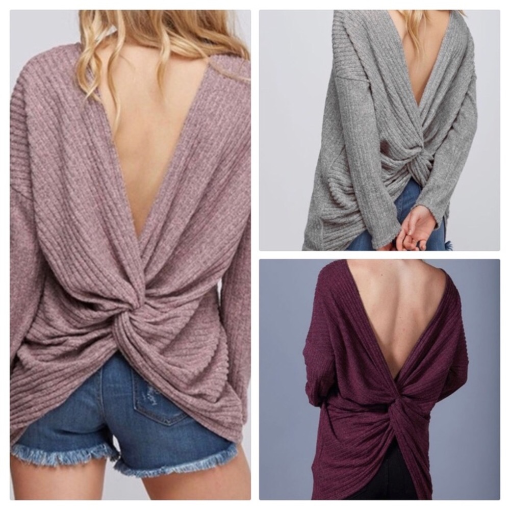 Twist Knot Ribbed Sweater - Picture 2 of 6